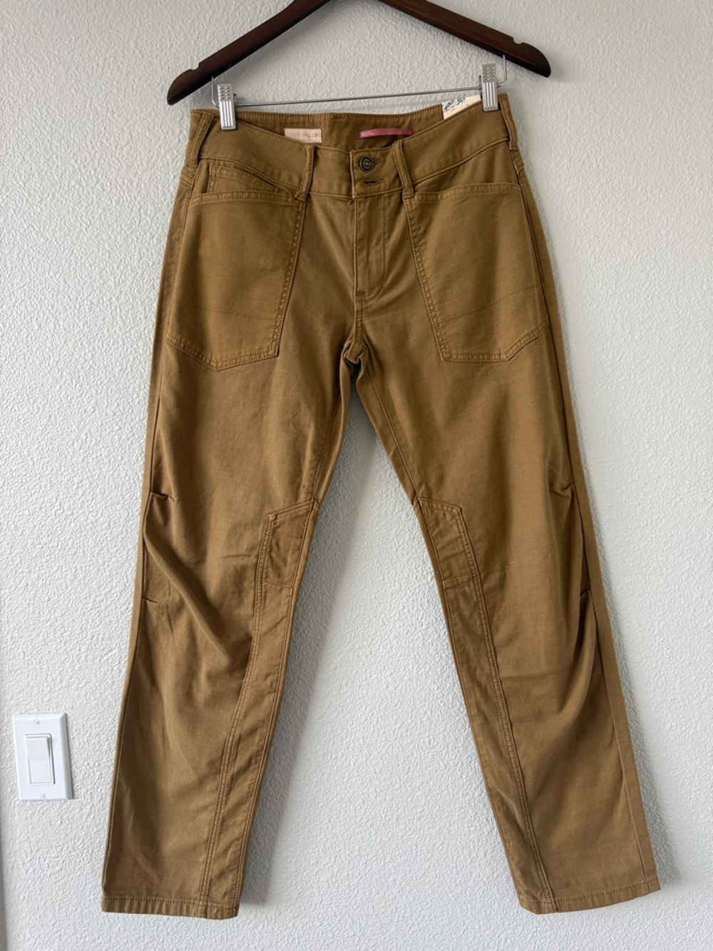 Anthropologie Pilcro The Wanderer Low Rise Brown Khaki Utility Straight Pants 27 - Picture 2 of 13